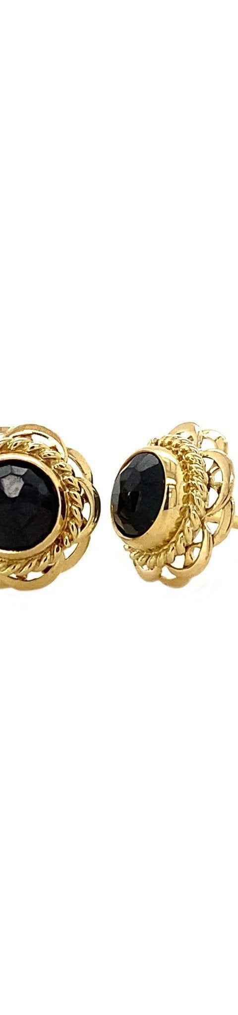 Vintage 14K Gold Stud Earrings with Garnet